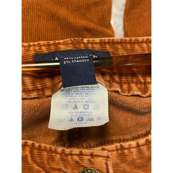 Lands End Corduroy Pants Midrise Straight Leg Womens Size 4 Fit 1 Burnt Orange - Picture 4 of 6